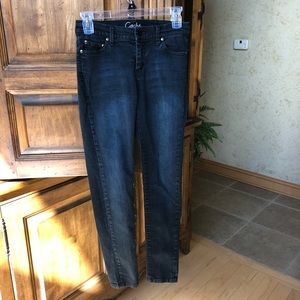 Cache dark wash stretchy jegging jeans in size 4